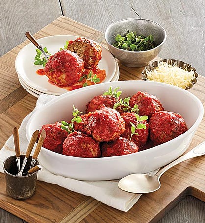 Beef, Veal, and Pork Meatballs in Sauce